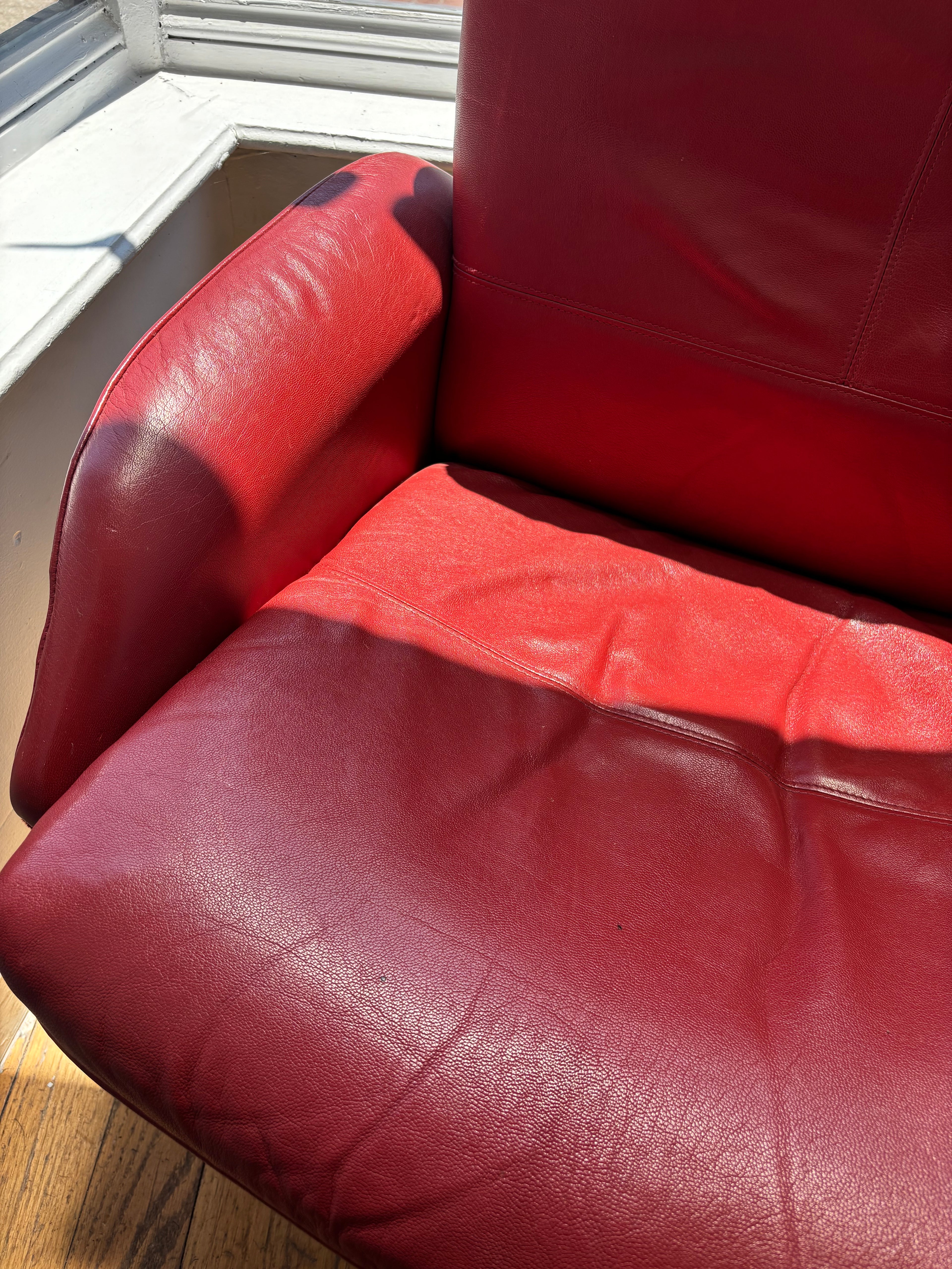 Red Leather Accent Chair