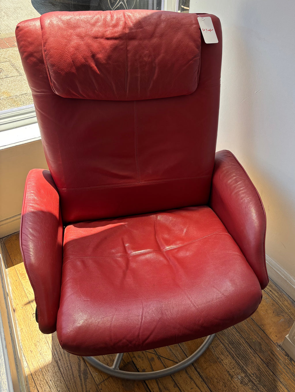 Red Leather Accent Chair