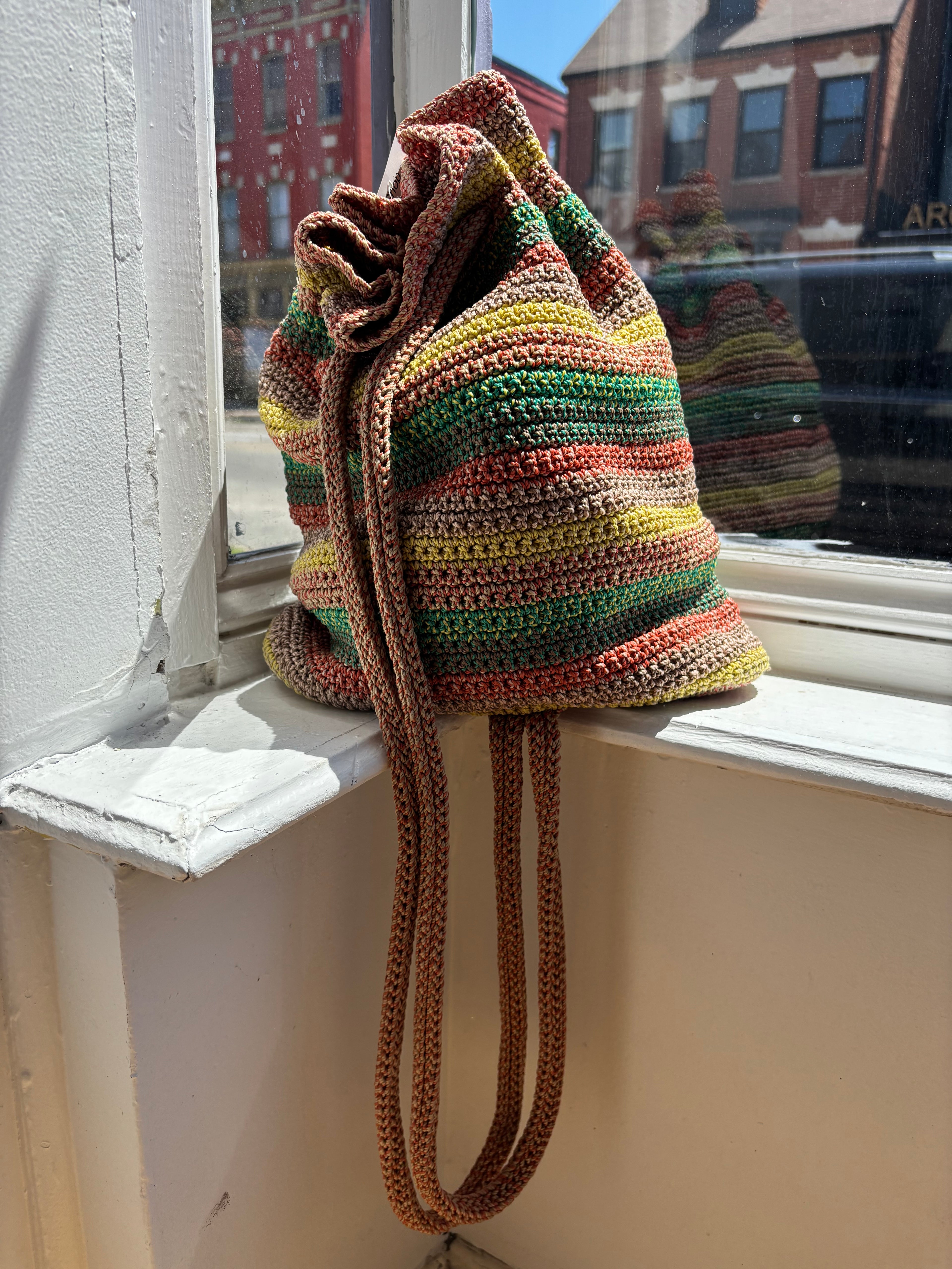 Ombré Knit Bucket Backpack