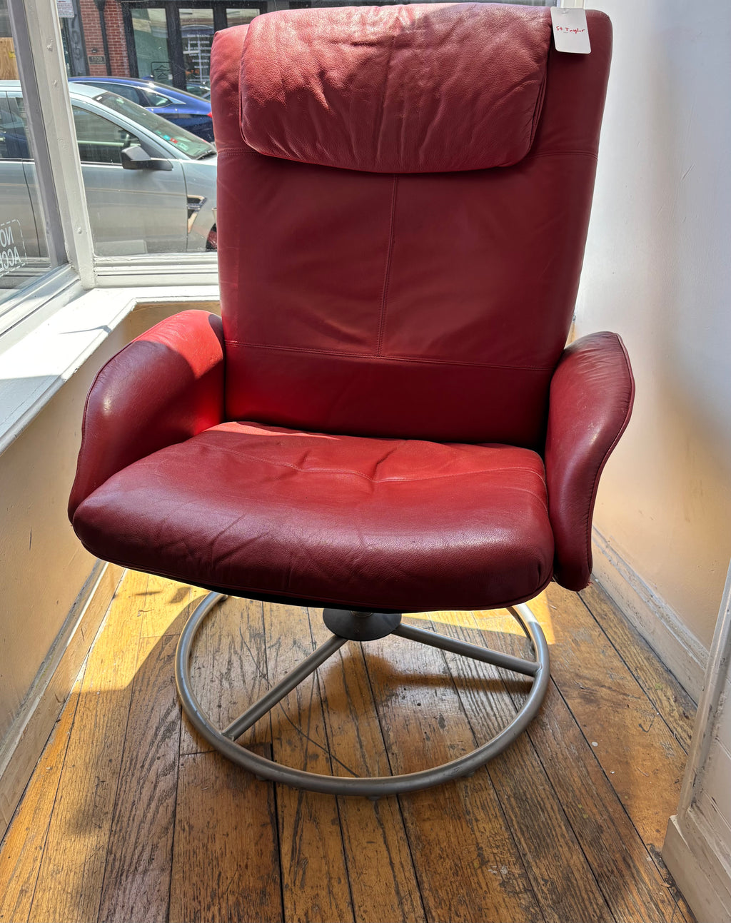 Red Leather Accent Chair