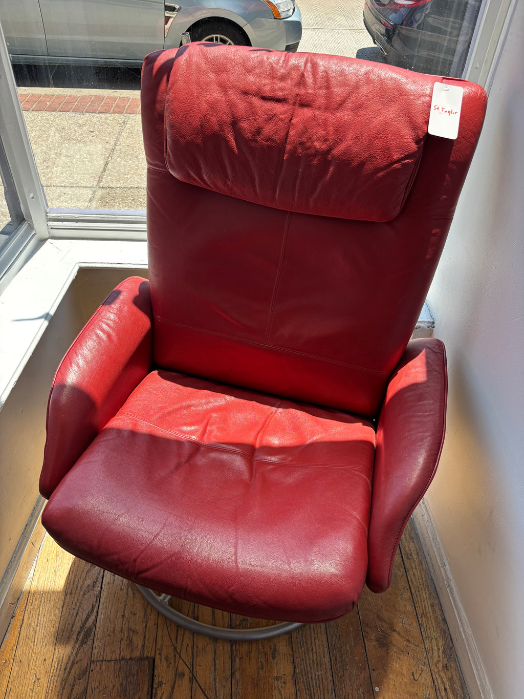 Red Leather Accent Chair