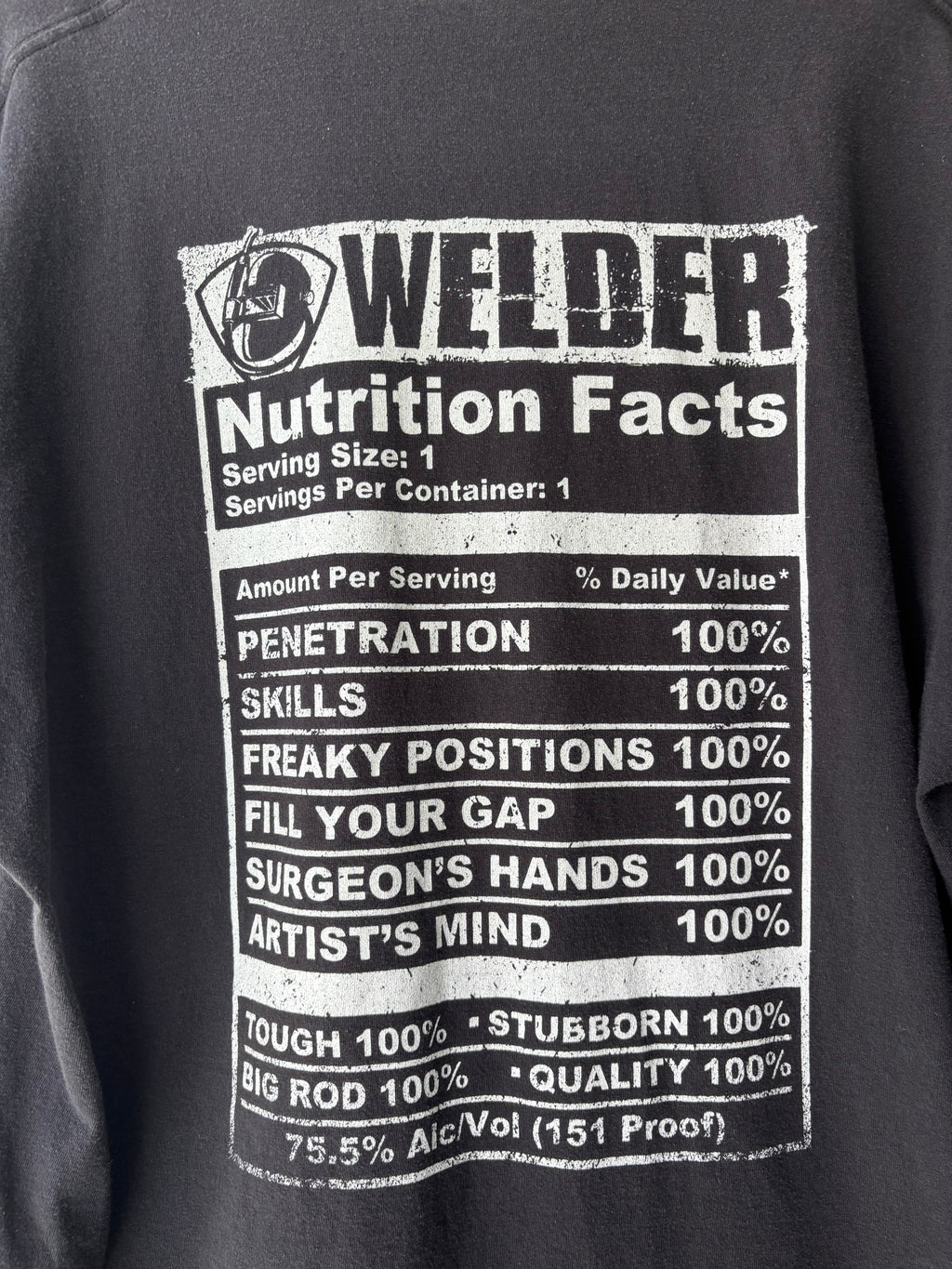 Welder Nutrition Facts Tee (XL)