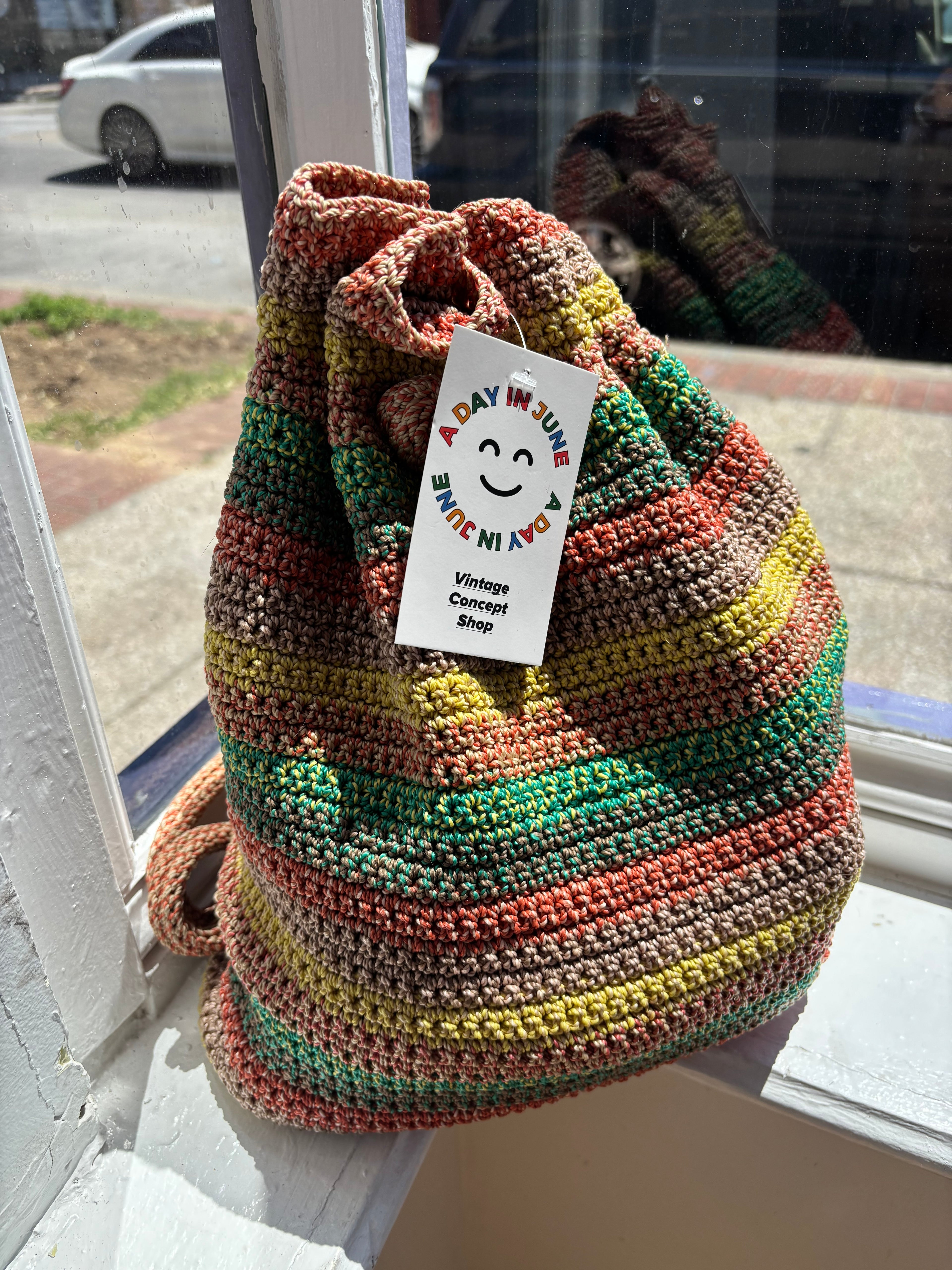 Ombré Knit Bucket Backpack
